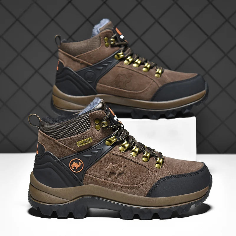 Men's Suede Shearling-Lined Winter Ankle Boots