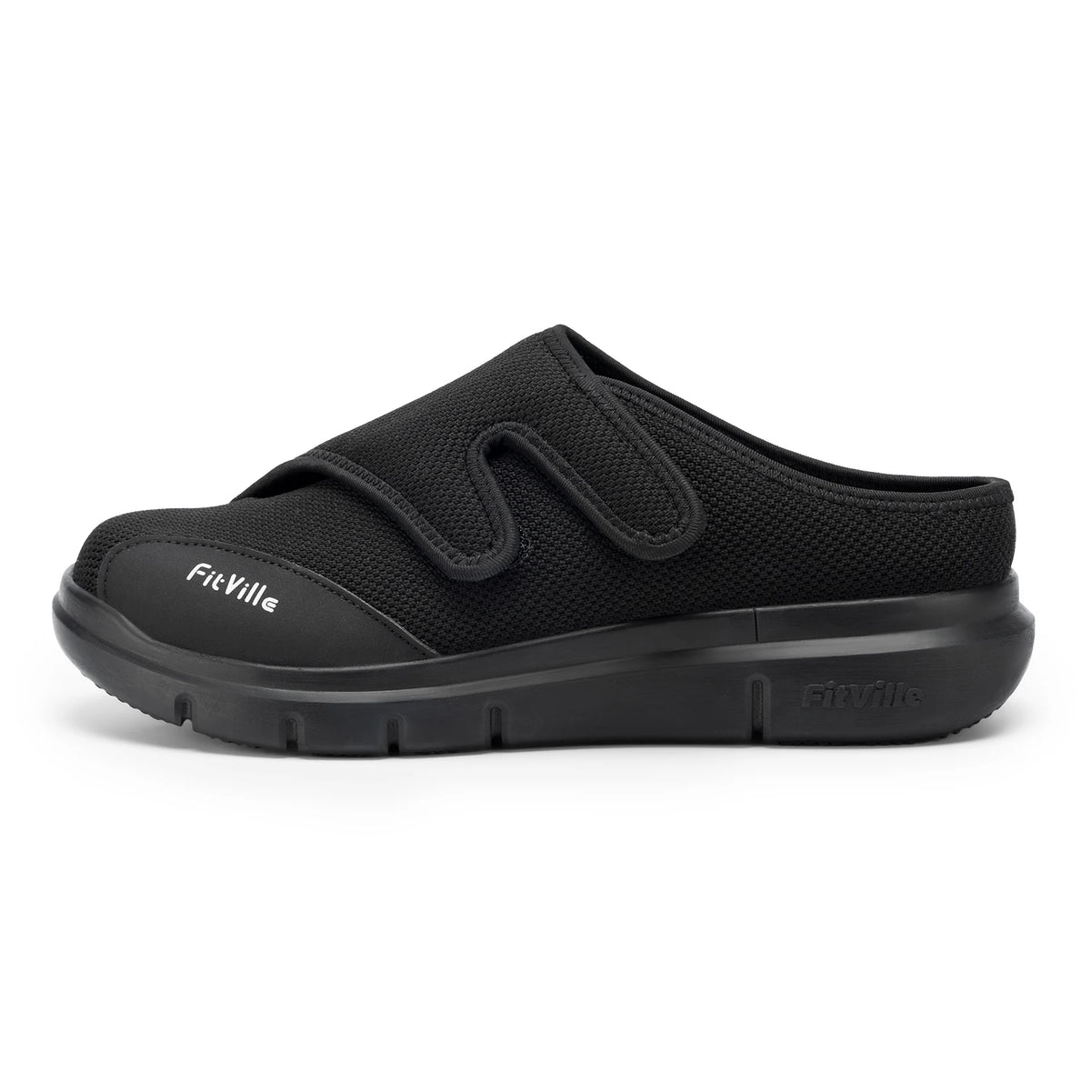 Men's Extra Wide Diabetic Half Slippers – Adjustable Lightweight for Swollen Feet & Plantar Fasciitis