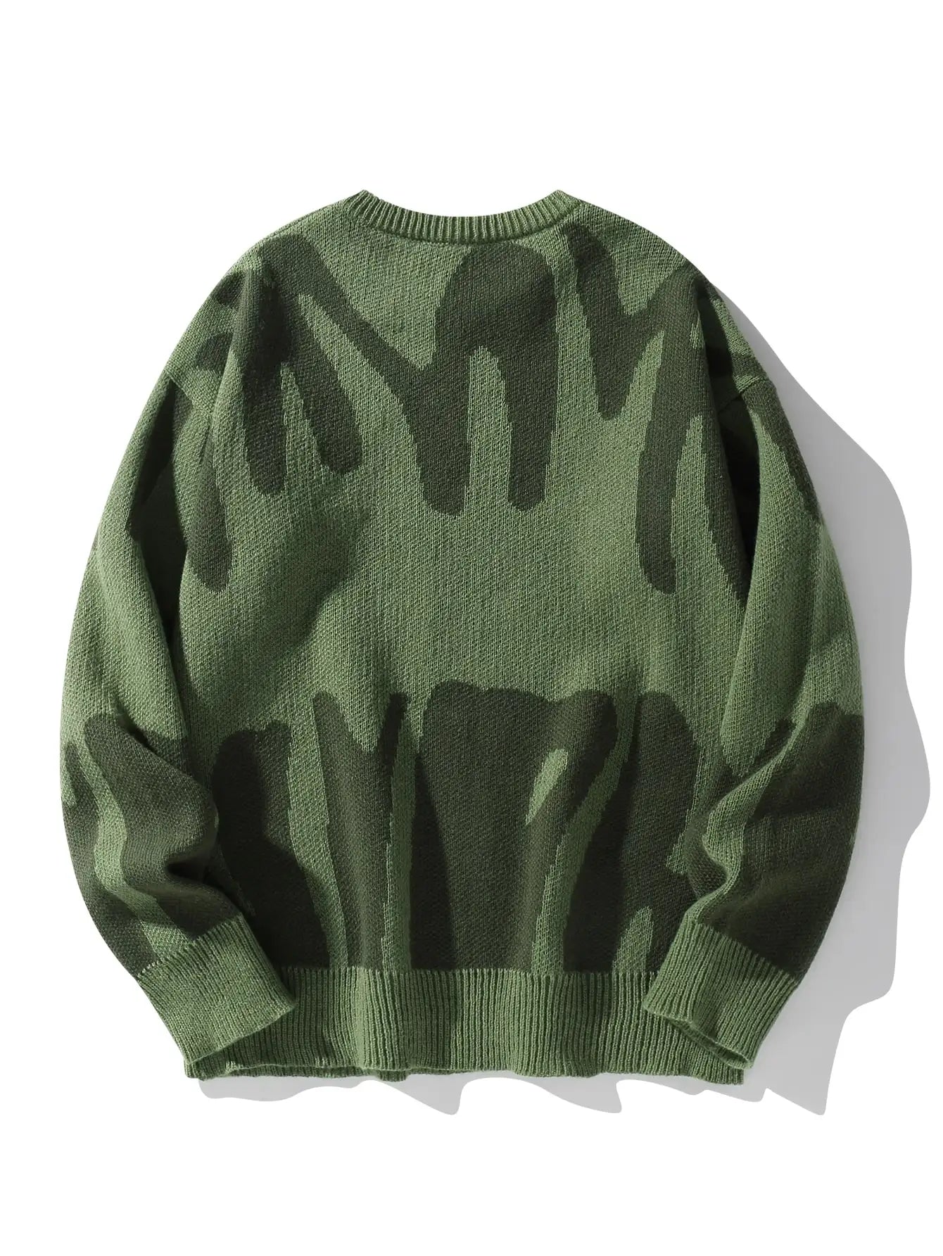 Men's Jacquard Contrast Color Pullover Sweater — Textured Knitwear