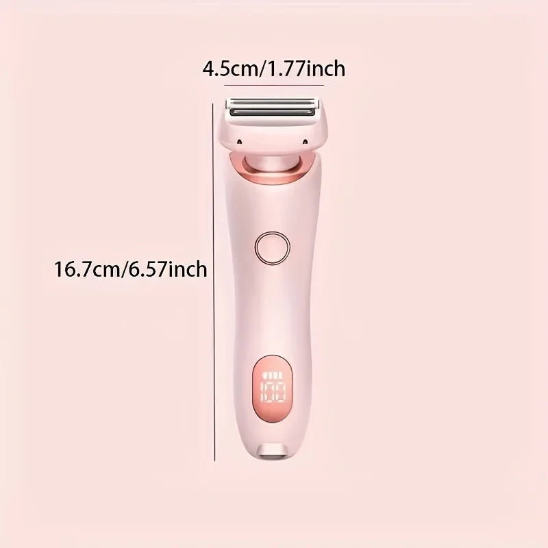 Women's 2-in-1 Electric Shaver & Bikini Trimmer – IPX7 Waterproof, Dual Head, USB Rechargeable