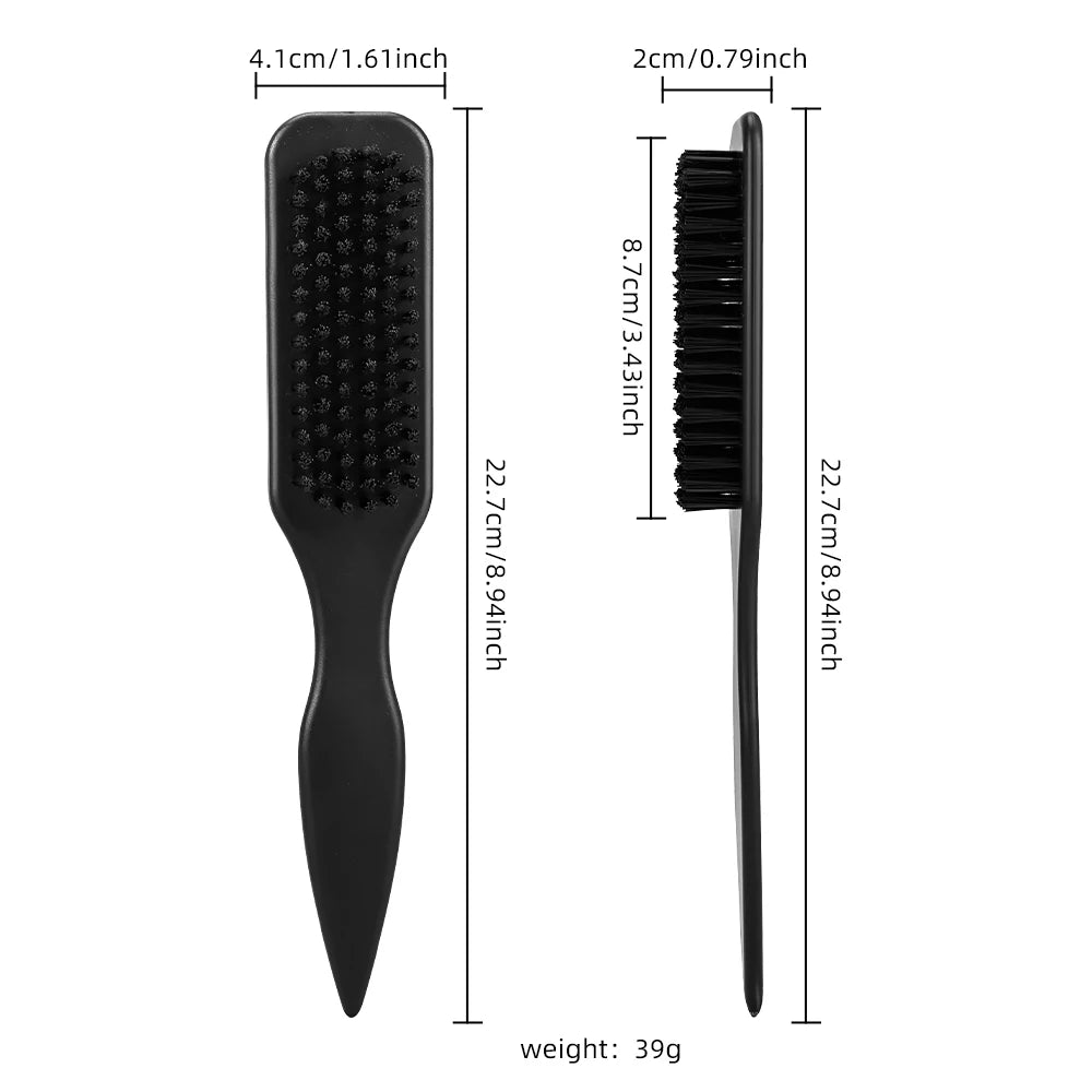 4-Piece Boar Bristle Hair Brush Set – Slick Back, Edge Control & Baby Hair Smoothing