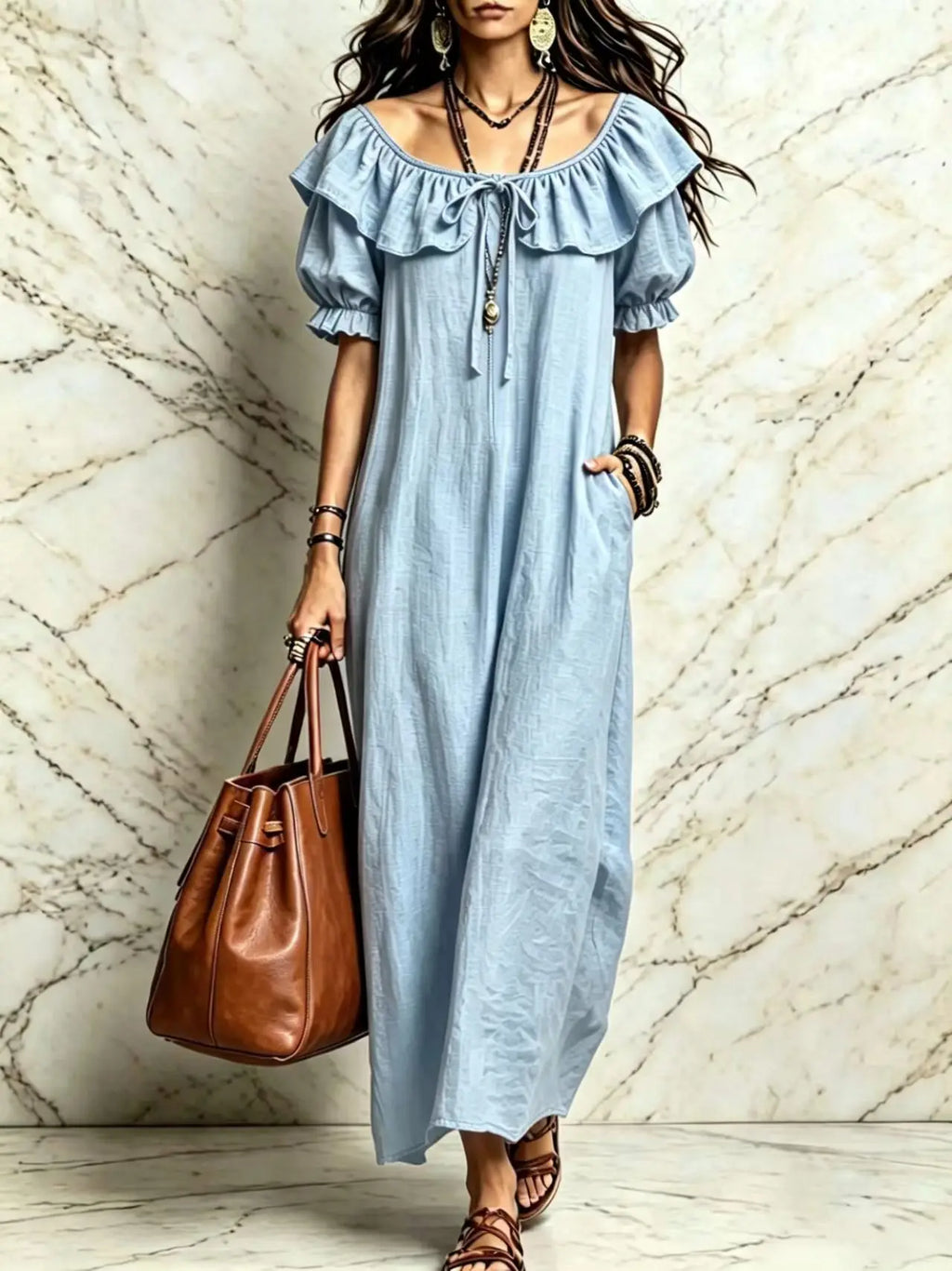 Long Dress Women Dresses Vestidos Y2k Streetwear Round Neck Sleeveless Ruffles Casual Elegant Splice Party Beach Work 2026