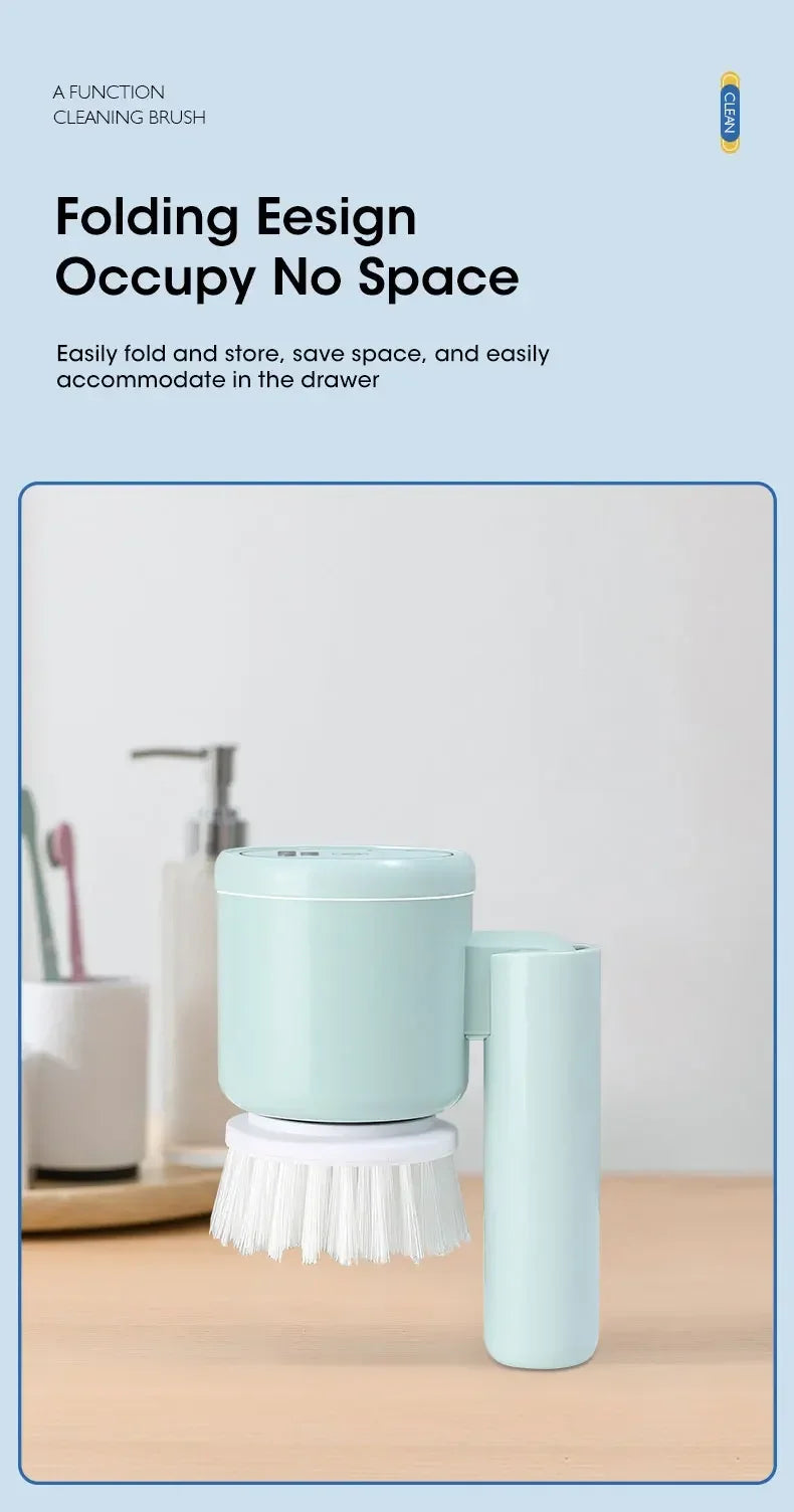 Cordless Spin Scrubber 5-in-1 – USB Rechargeable Electric Cleaning Brush for Bathroom, Kitchen & Tile