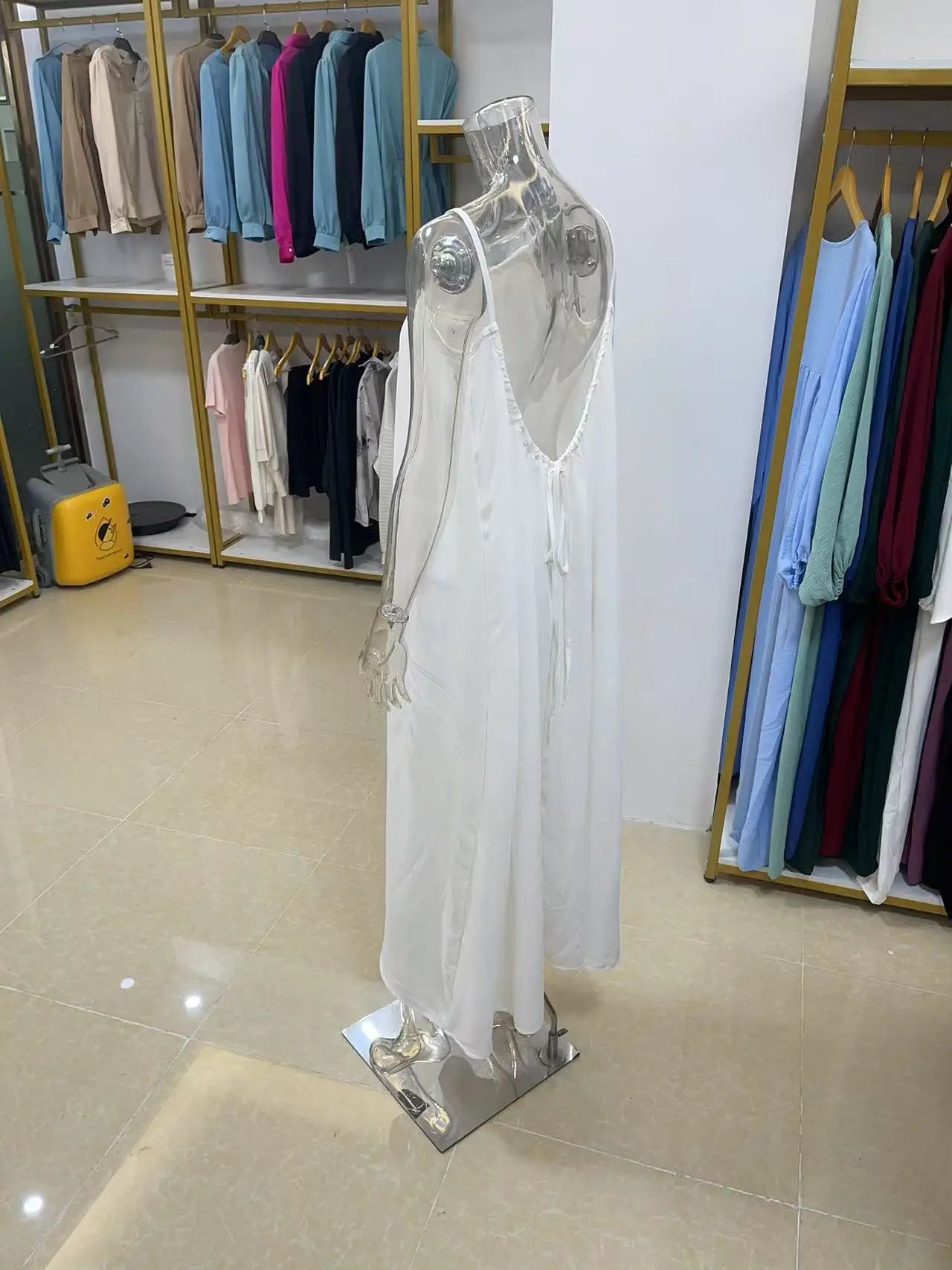 Women's Strapless Backless Loose Maxi Dress – Comfortable Sleepwear & Casual Home Dress