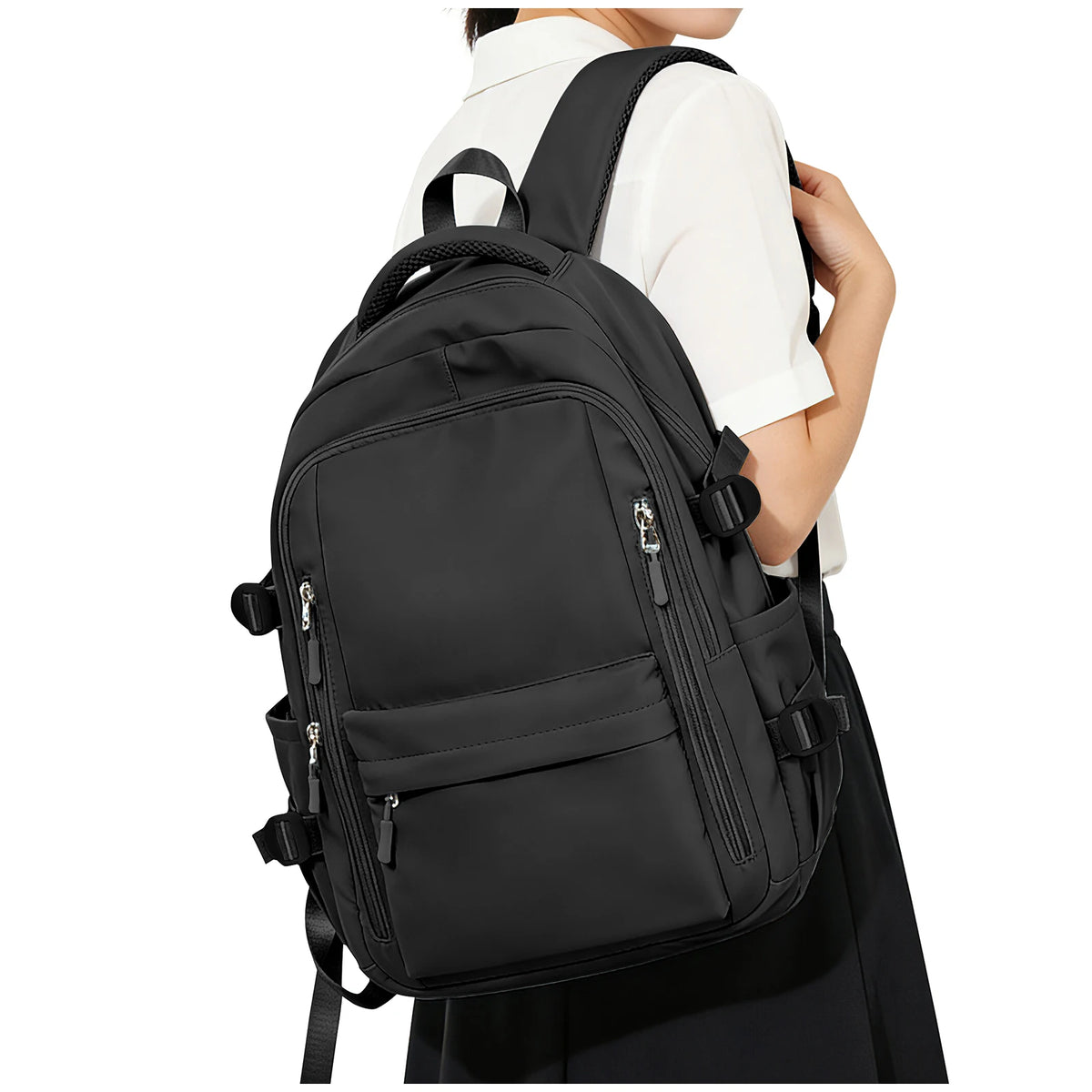 Large Capacity Backpack – Multi-Compartment Nylon Bag