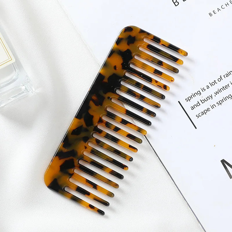 Wide Teeth Acetate Hair Combs – Anti-Static Portable Colorful Styling Comb for Salon & Travel