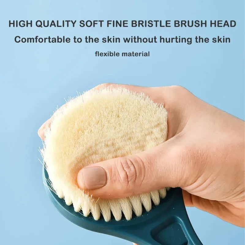 Long Handle Soft Hair Bath Brush – Back Ball Scrubber & Mud Massage Shower Body Brush