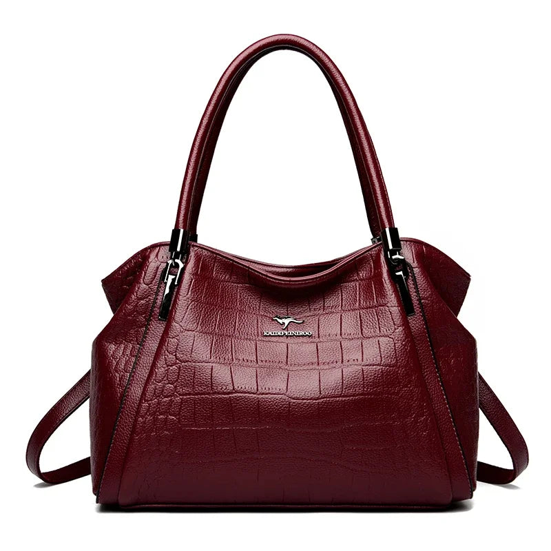 Luxury PU Casual Tote Shoulder Bag – Rivet & Sequin Designer Crossbody Handbag for Women