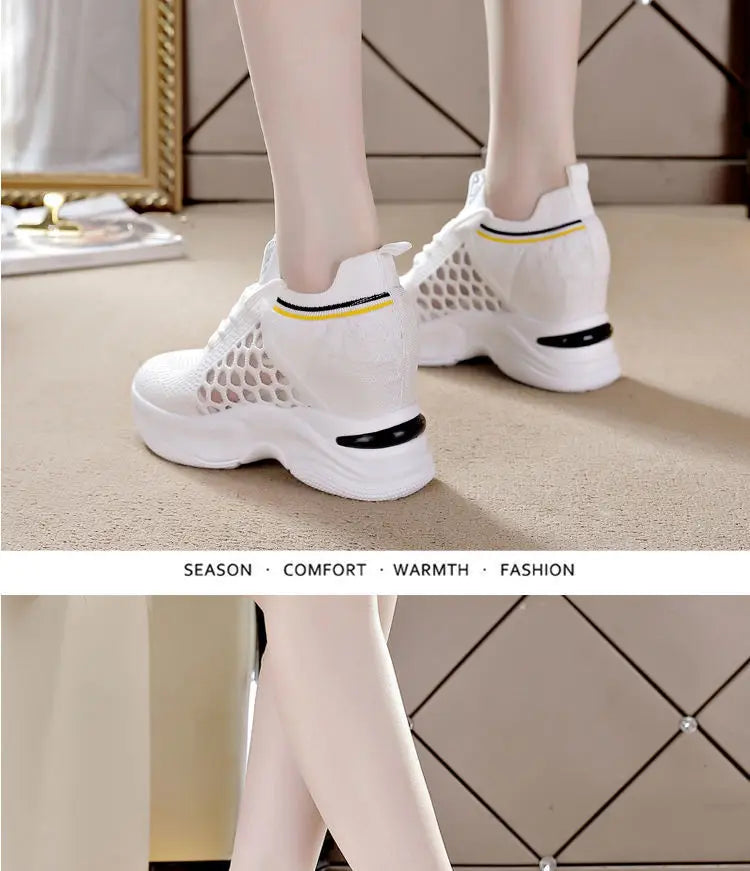 Women's Breathable Hollow Platform Sneakers