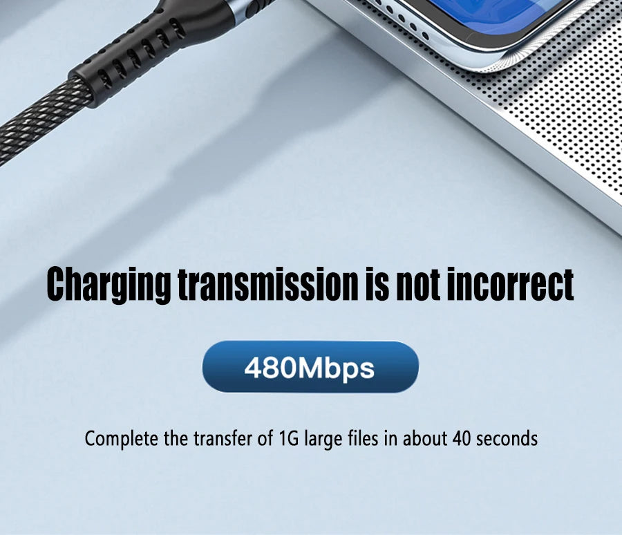 USB-C Ultra Fast Charge Cable with E-Marker Chip – PD 240W/100W/60W, 1m to 2m, 3 Colors