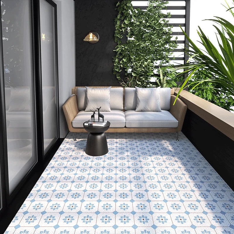 Outdoor Balcony Rug – Oil-Proof Non-Slip PVC Leather Carpet for Living Room & Kitchen
