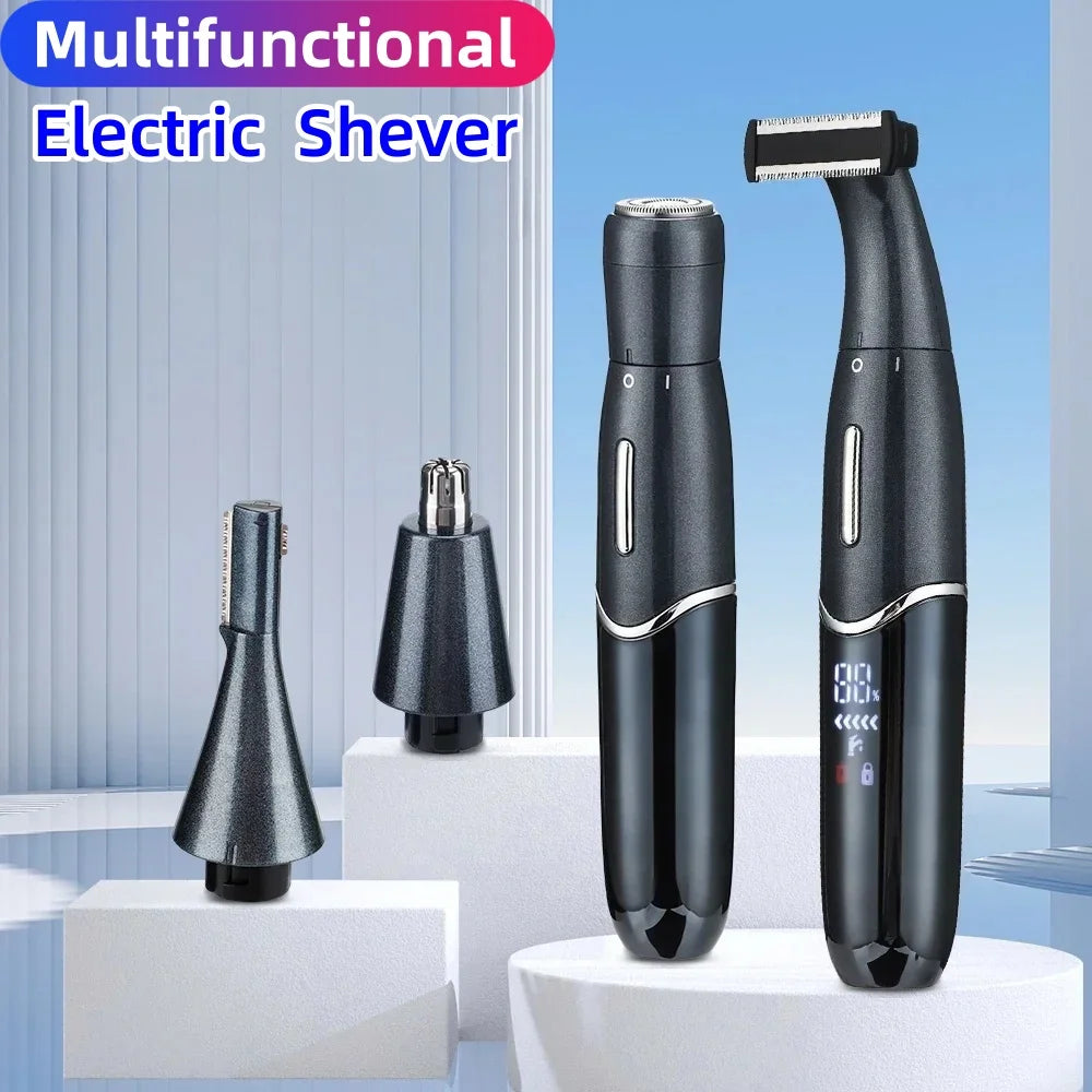 GZHJGOS 4-in-1 Electric Hair Trimmer for Women & Men – Face, Eyebrow, Nose, Body, USB Rechargeable