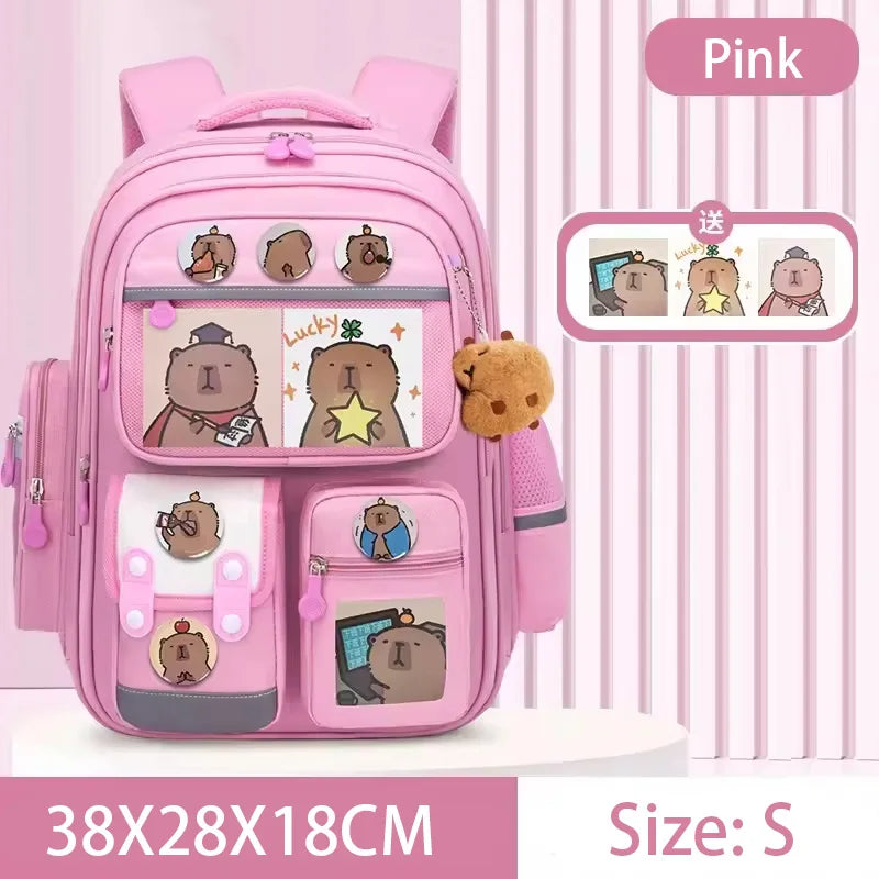 Capybara Large Capacity Kids Backpack – School Bag for Boys & Girls