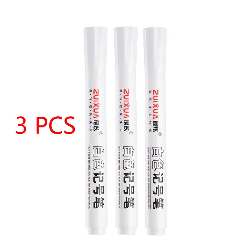 Write on Anything. — White Oily Waterproof Marker Pens | 2.0mm Tip, DIY Graffiti, Sketching & Art Markers, 1, 3 & 5 Pack