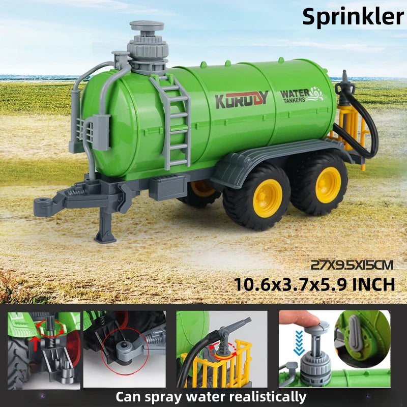 Large Scale Farm Tractor Toy Playset with Trailer & Accessories – DIY Farmer Transport Set