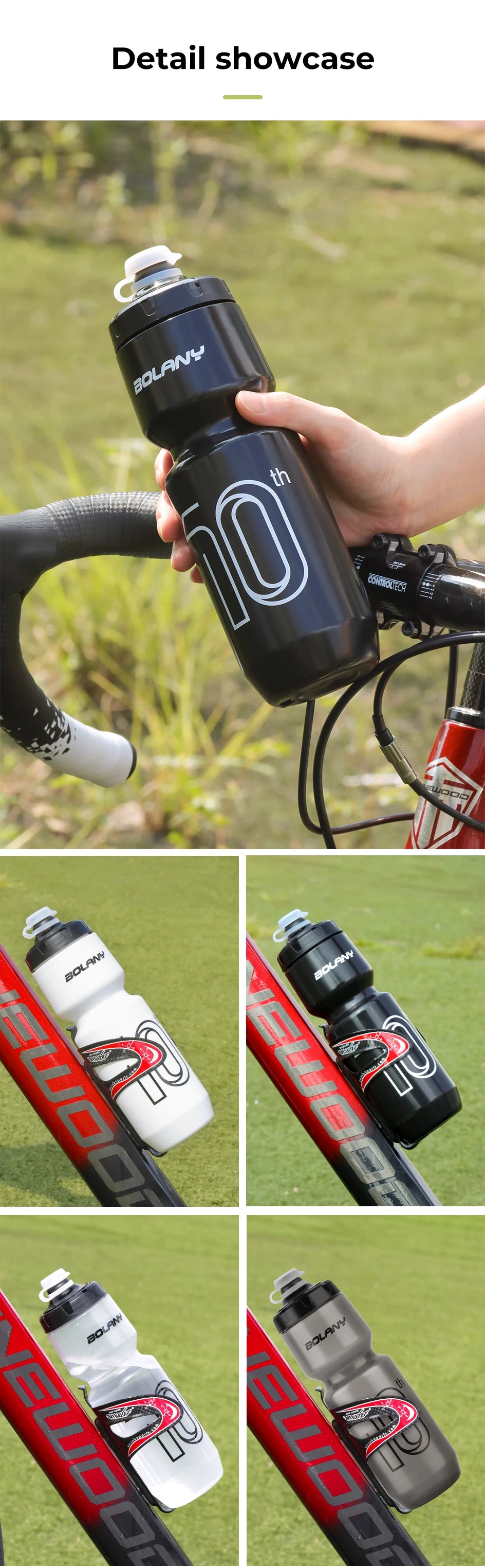 BOLANY 750ml Sports Cycling Squeeze Water Bottle – Lightweight Portable Outdoor Kettle with Lid