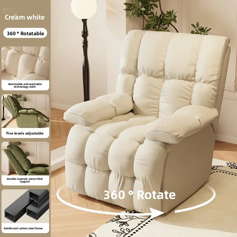 Five-Position Fabric Lounge Chair with Padded Arms