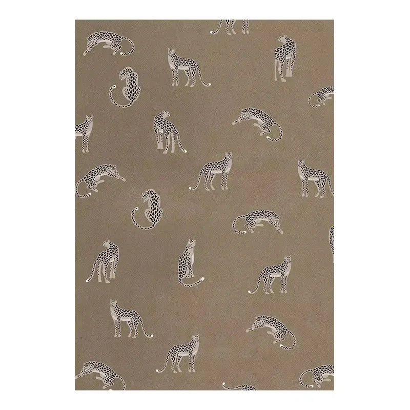 Leopard Print Plush Lounge Rug – Light Luxury Non-Slip Flannel Carpet for Living Room & Bedroom