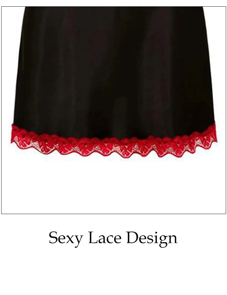 Women's Lace Suspender Nightgown | Sleeveless V-Neck Pajama Dress Multi-Color