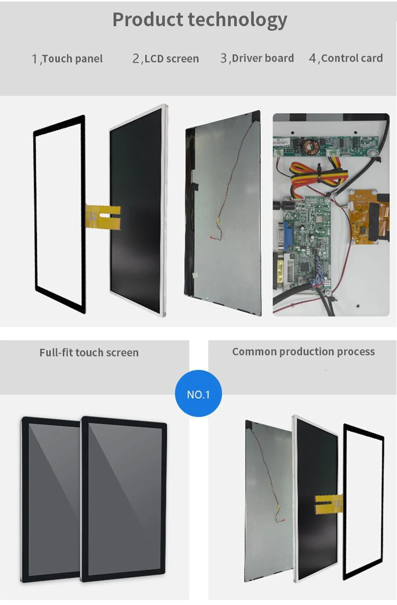 TouchWo Wall Mount Self-Service Kiosk AIO – 15.6"/21.5"/23.8", Android/Win 10/11, Checkout & Ordering