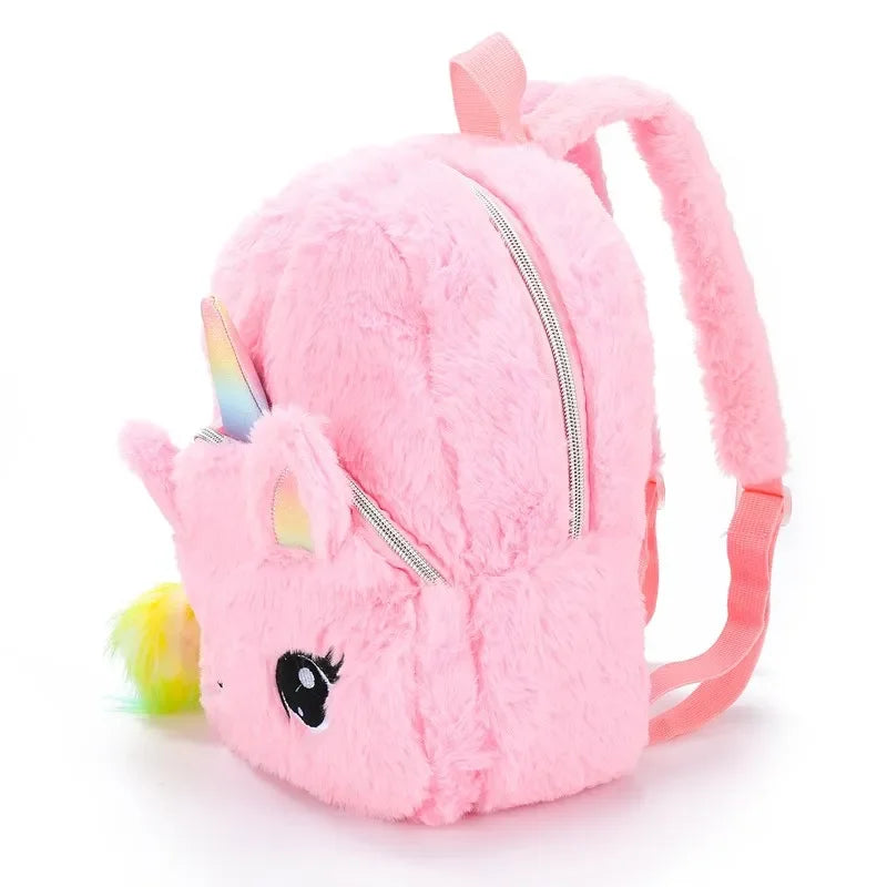 Unicorn Backpack – Girls Plush School Bag