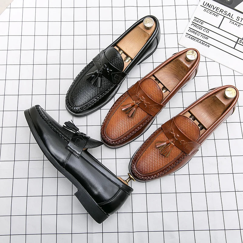 Men's Pointed-Toe Slip-On Dress Loafers