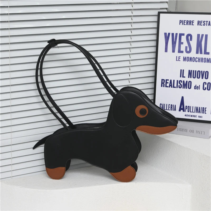 Sausage Dog Novelty TPU Tote Bag – Cute Doll Top Handle Shoulder Bag for Women