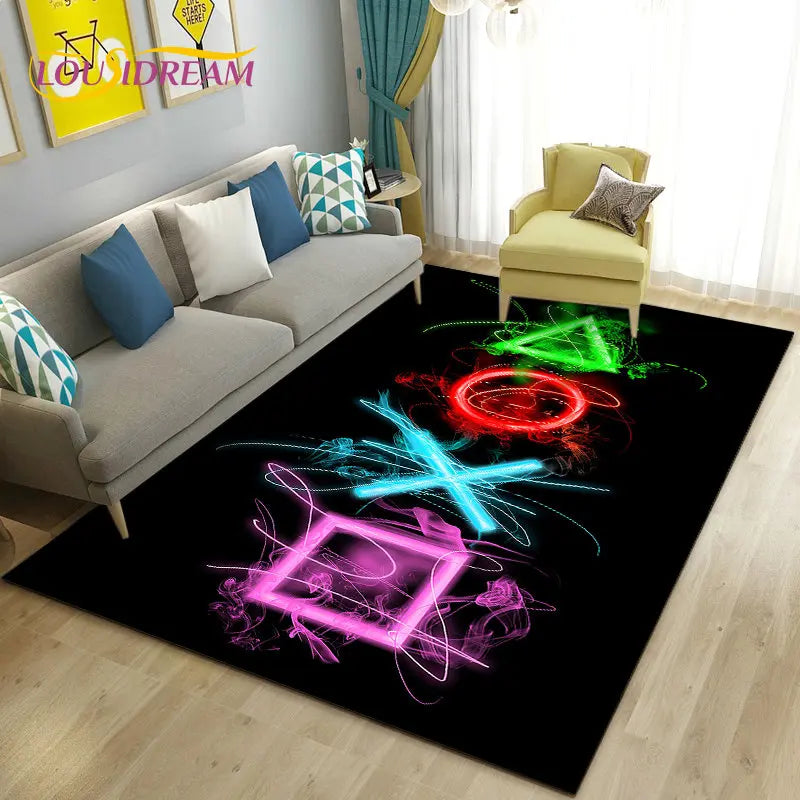 3D Game Controller Area Rug – Non-Slip Kids Carpet for Bedroom, Living Room & Playroom
