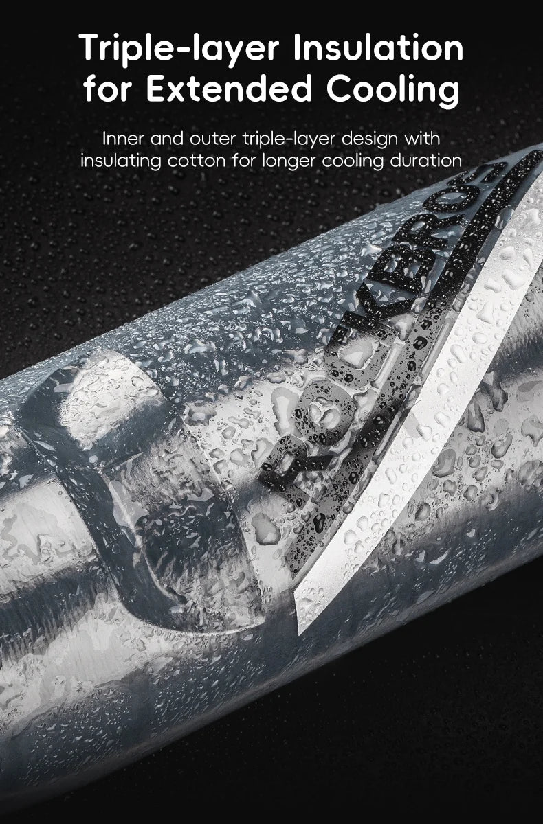 ROCKBROS 620ml Insulated Cycling Water Bottle – Thermal Triple-Layer Squeeze Bike Bottle with Silicone Nozzle