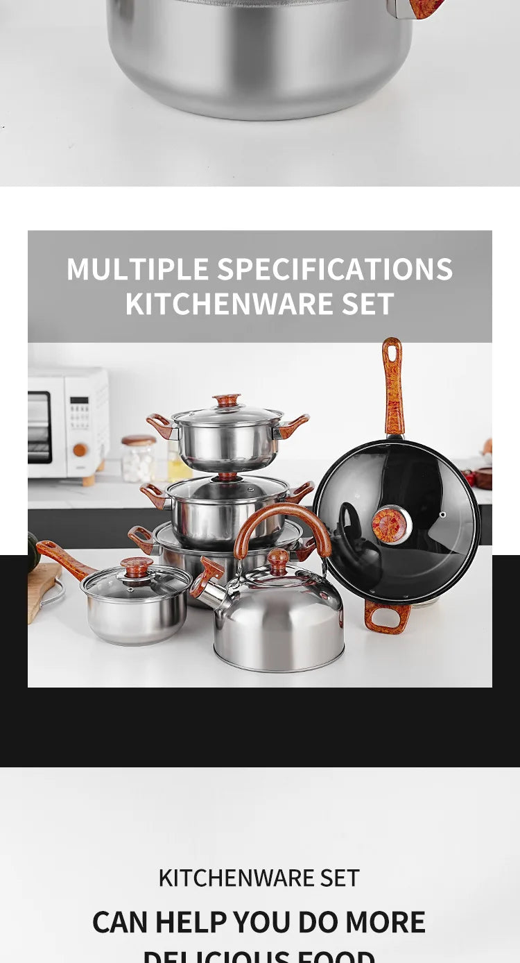 12-Piece Nonstick Pot Set – Light Grey with 6 Glass Lids