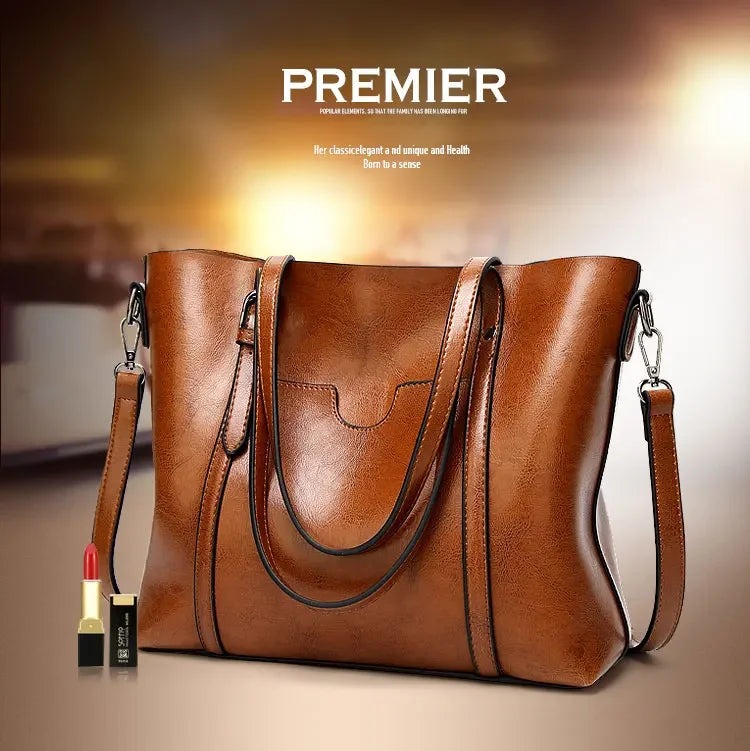 Vintage Oil Wax TPU Shoulder Bag – Hard Shell Tote Crossbody Satchel for Women