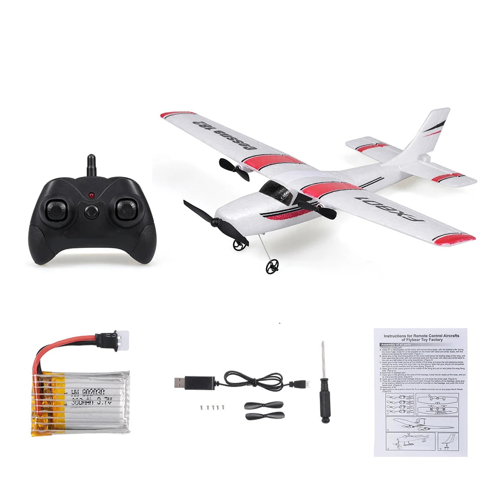 FX801 Cessna 182 Style EPP Foam RC Plane – 2.4G 2CH RTF Fixed Wing Glider for Kids & Beginners