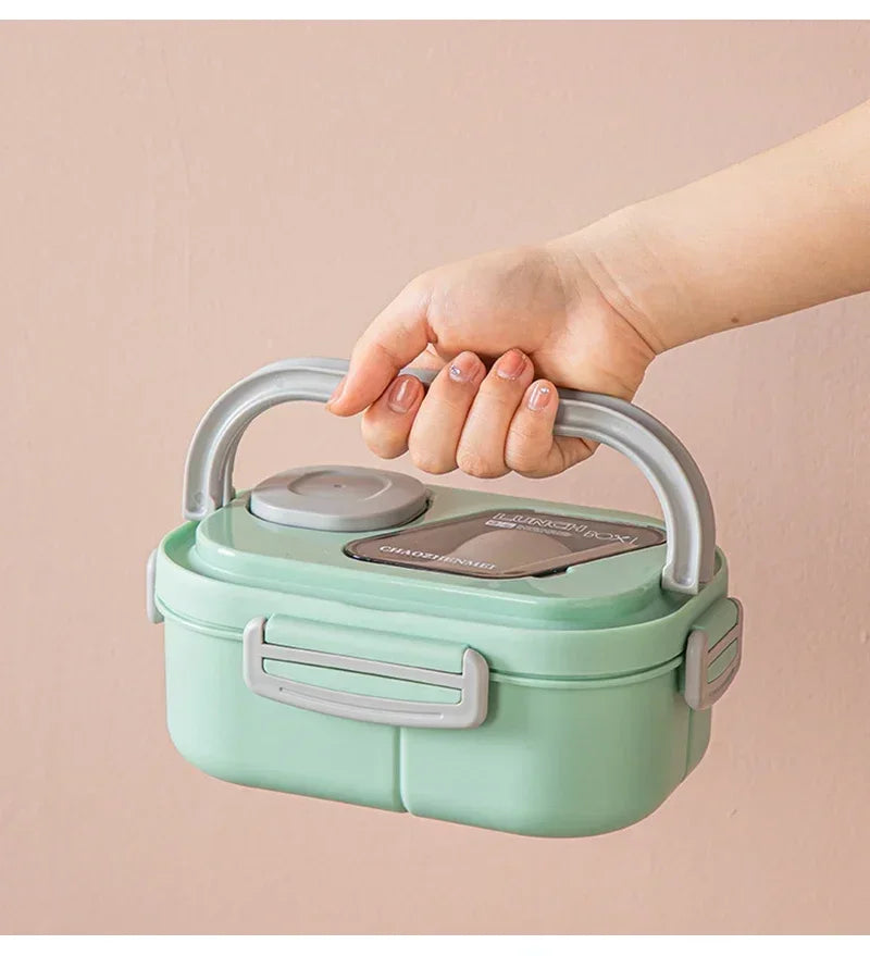 1200ml Wheat Straw Lunch Box – Leakproof Bento with Utensils