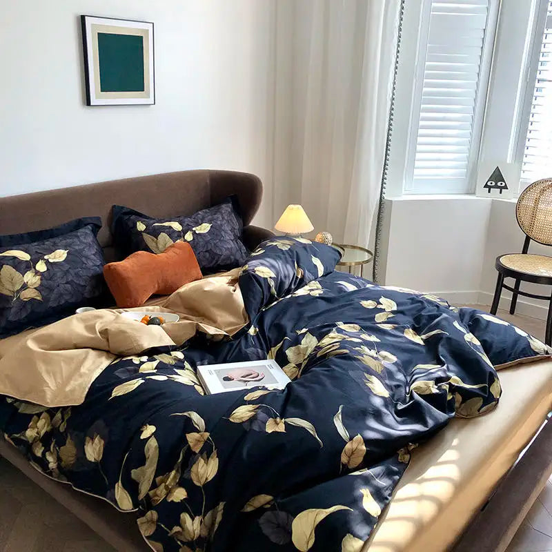 500TC Egyptian Cotton Bedding Set – 4 or 6-Piece Luxury Duvet Cover with Sheet & Pillowcases, 19 Colors