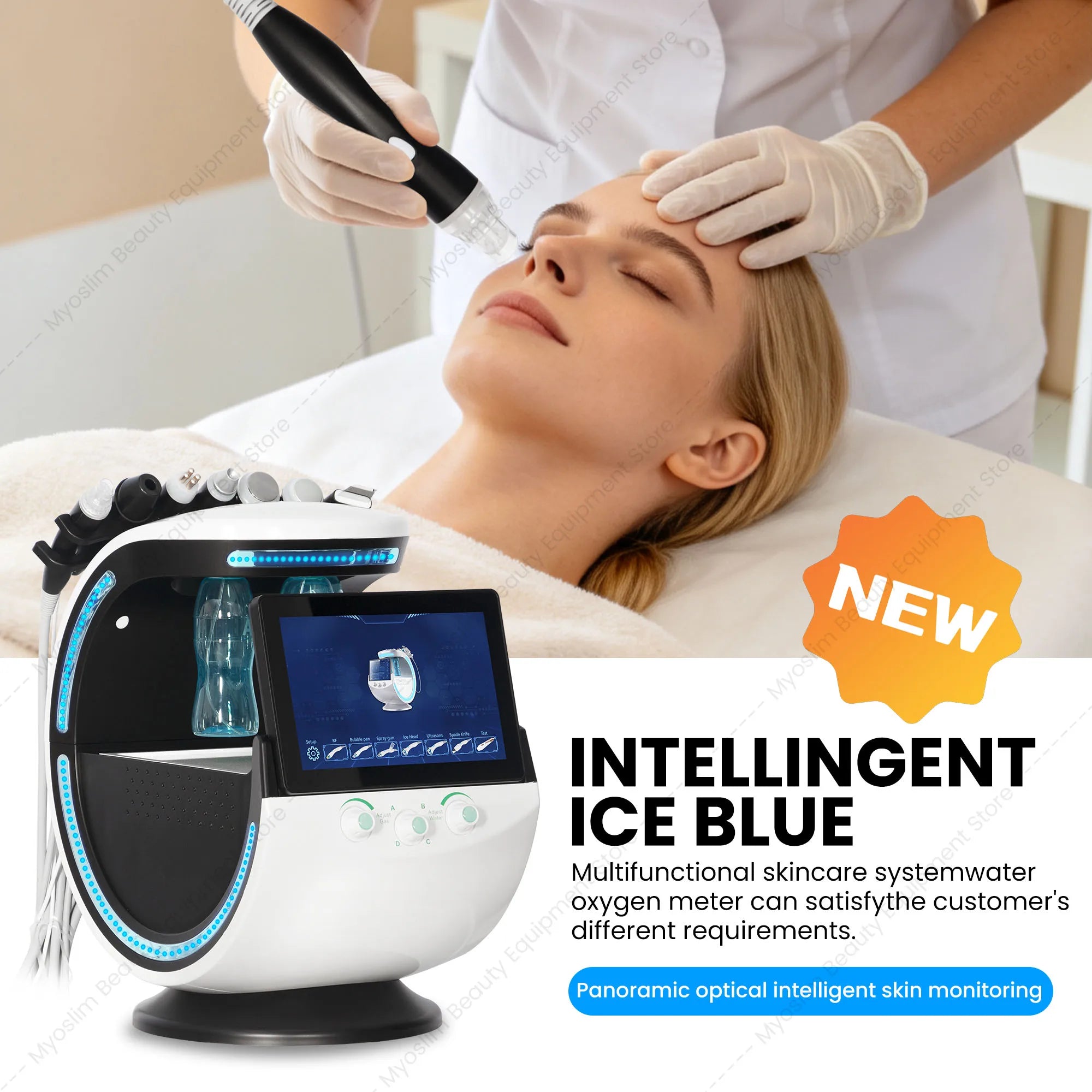 MYOSLIM 7-in-1 Smart Skin Analysis & Beauty Machine – Blackhead Remover, Wrinkle Reduction & Skin Tester