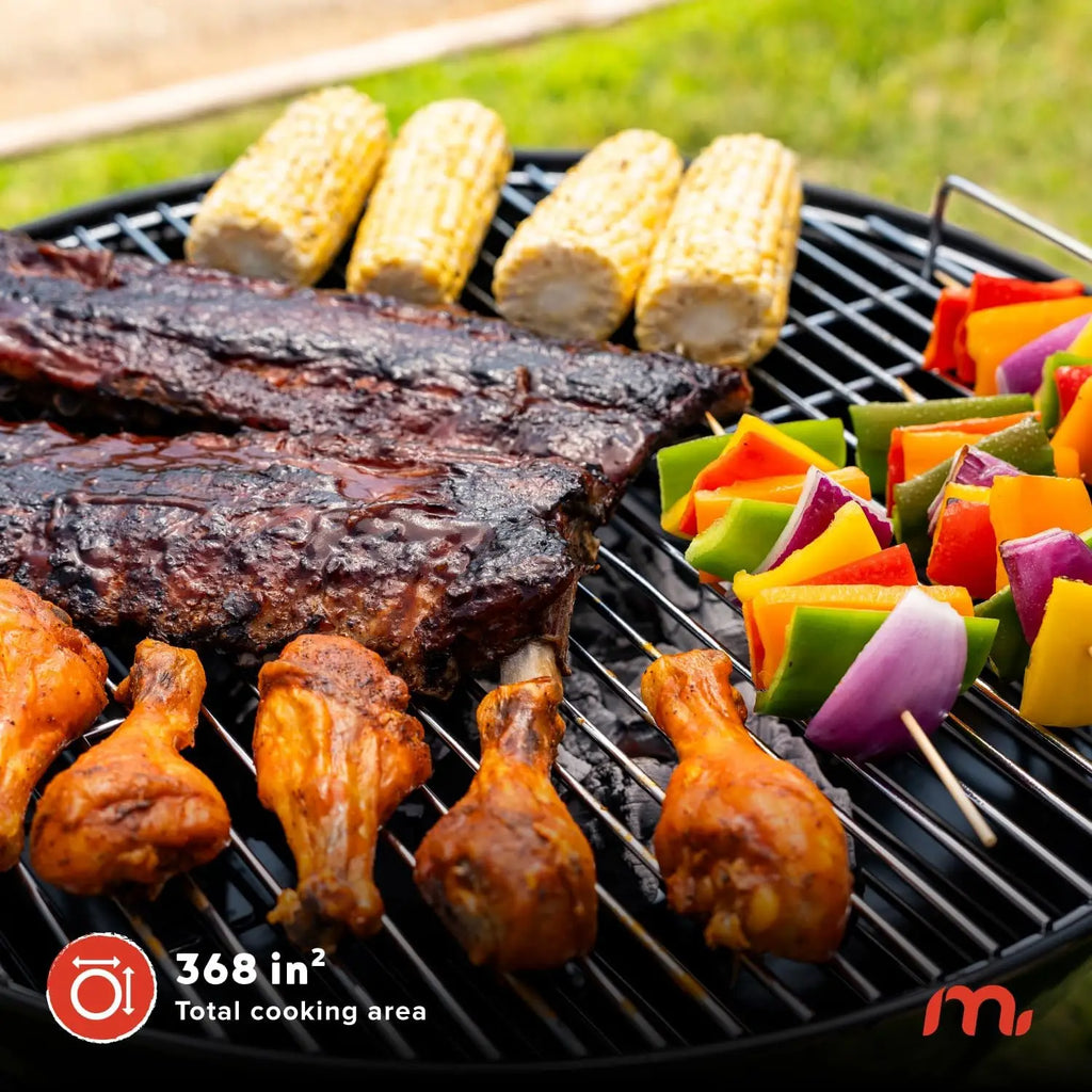 22-Inch Heavy Duty Charcoal Barbecue Grill | 354 Sq. In., Adjustable Air Vent, Portable for Camping & Outdoor Cooking