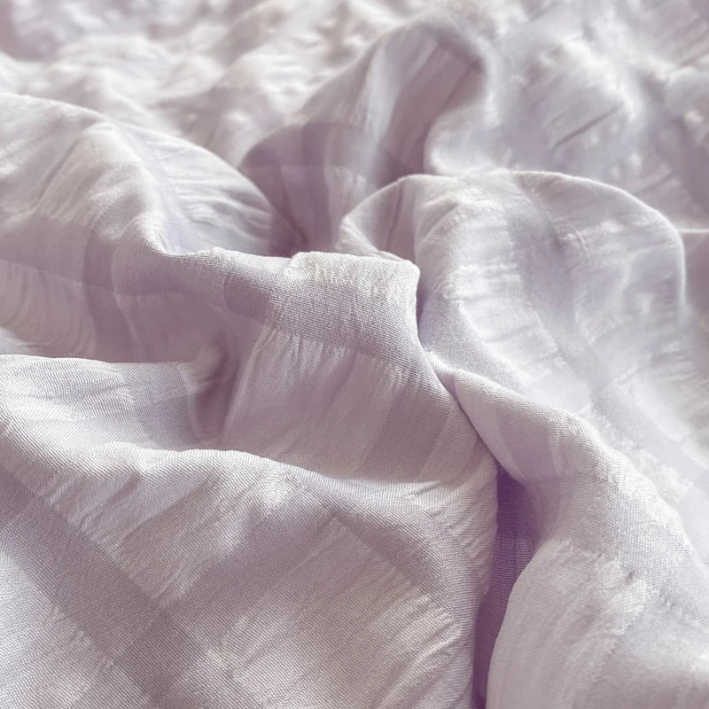 Korean Seersucker Lace Duvet Cover Set – 3-Piece Bedding, 3 Colors & 10 Sizes