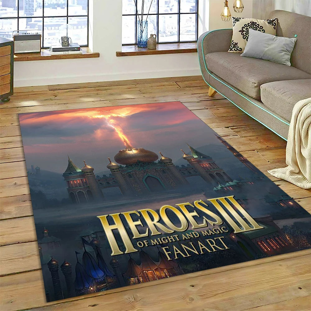Heroes of Might & Magic Retro Gaming Rug – Non-Slip Floor Mat for Living Room, Bedroom & Sofa, 27 Designs & 9 Sizes