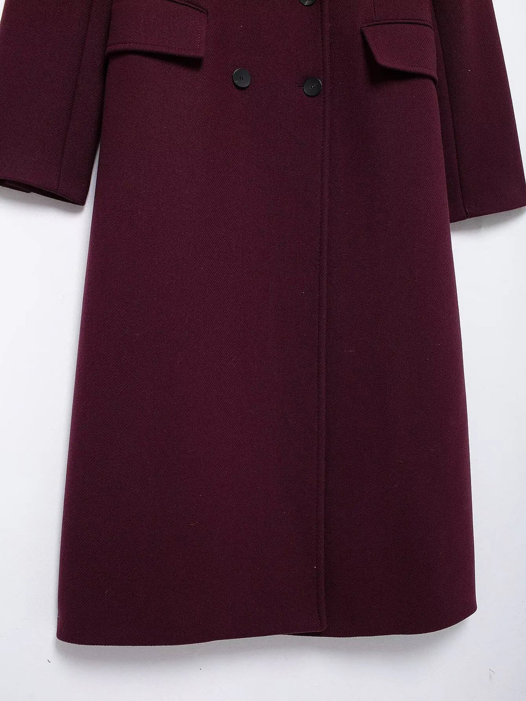 Women's Double-Breasted Wool Blend Long Coat – High Street Autumn Winter Outerwear