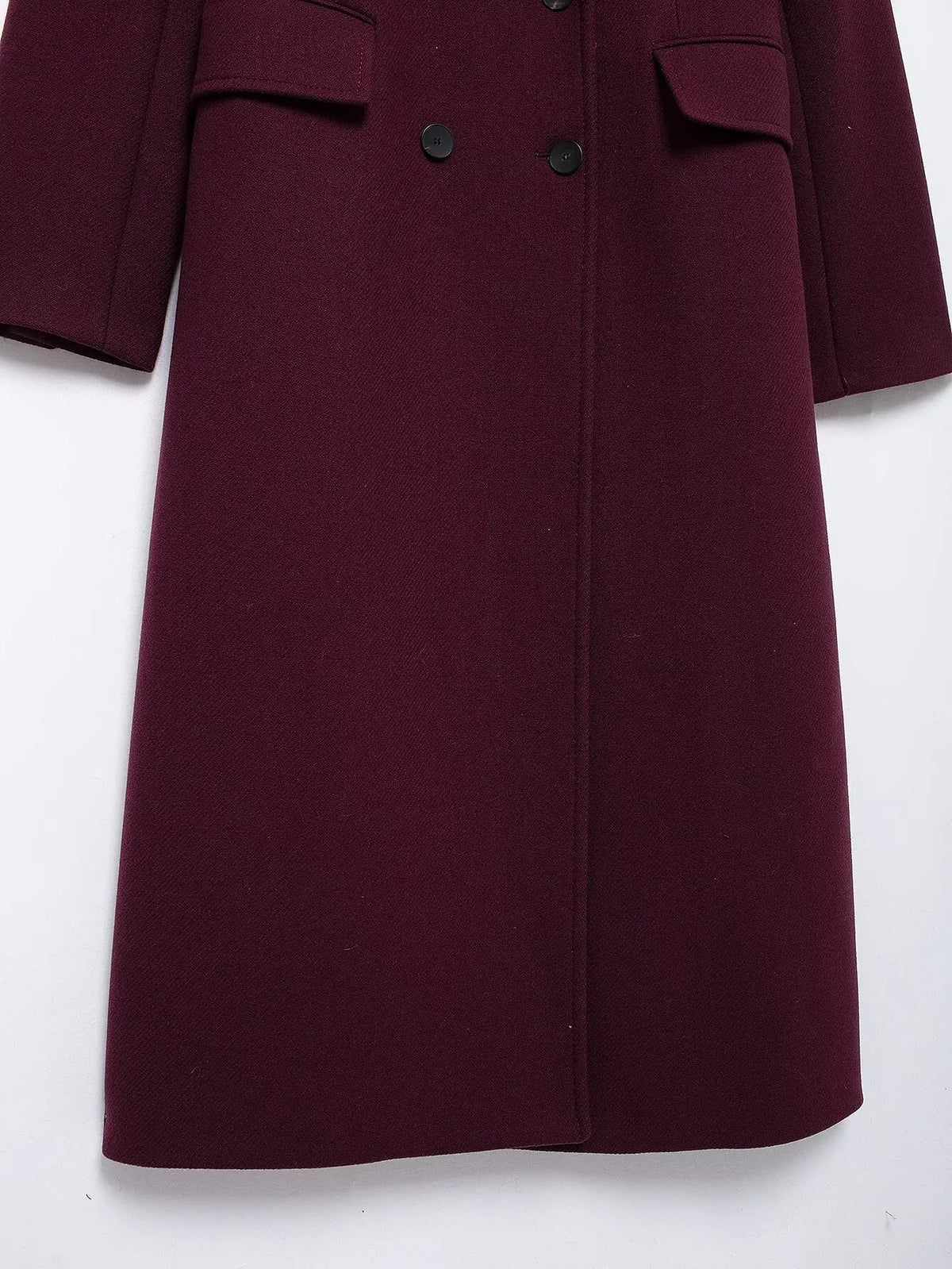 Women's Double-Breasted Wool Blend Long Coat – High Street Autumn Winter Outerwear