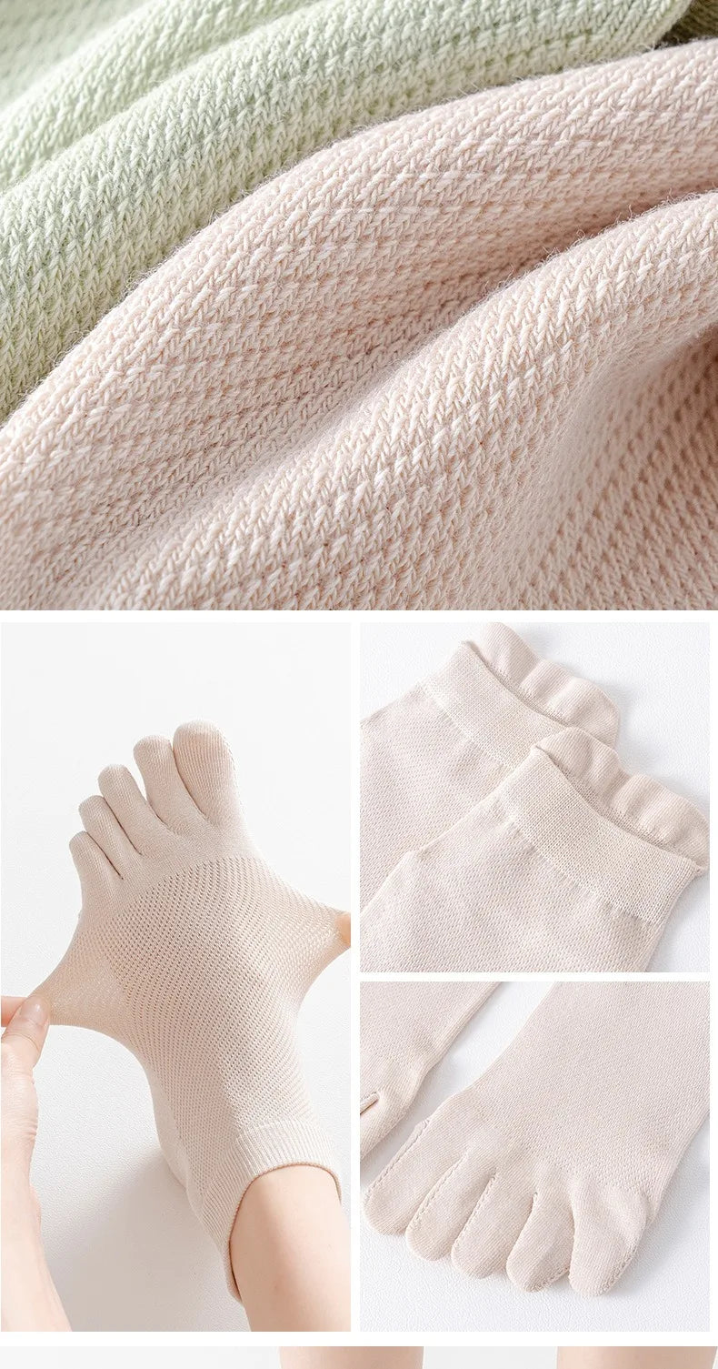 Women's Cotton Toe Socks – Breathable Mesh