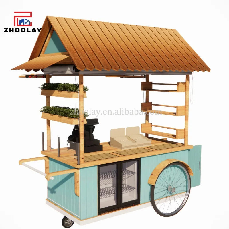 Mobile Market Stall Cart – Trade Show Food Stand & Street Vendor Cart with Wheels
