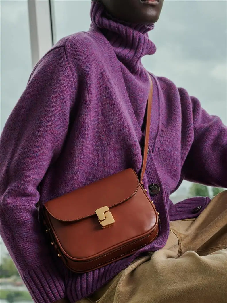 Tofu Square Crossbody Satchel – Luxury PU Leather Small Shoulder Bag for Women