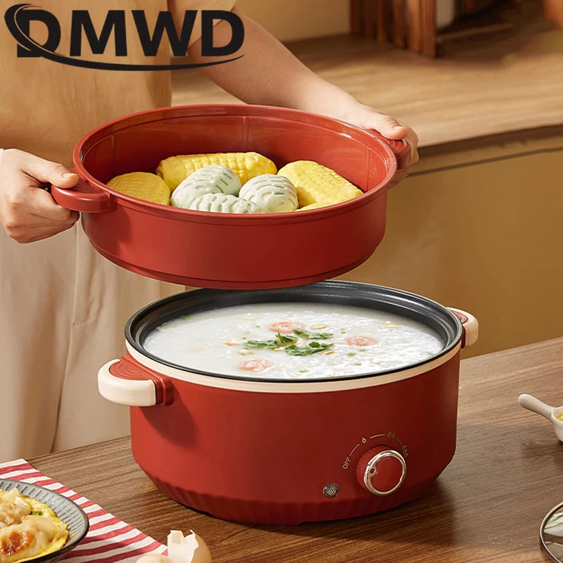 DMWD 3L Multifunctional Electric Cooking Pot – Non-Stick Hot Pot, Rice Cooker, Noodle & Soup Steamer