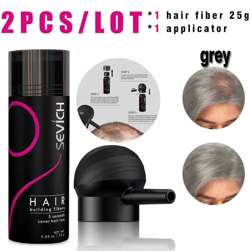SEVICH Hair Building Fiber Set — Keratin Powder for Bald Spots & Hair Loss