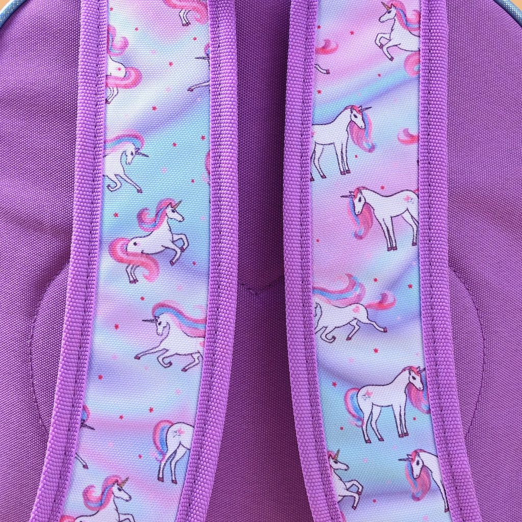 Unicorn Backpack Set – Purple Three-Piece School Bags
