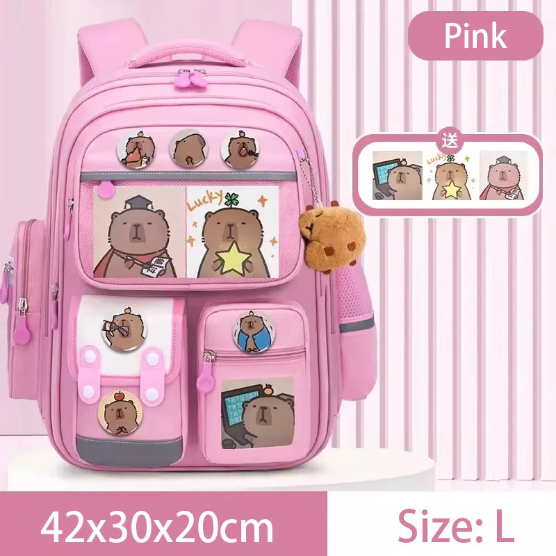 Capybara Large Capacity Kids Backpack – School Bag for Boys & Girls