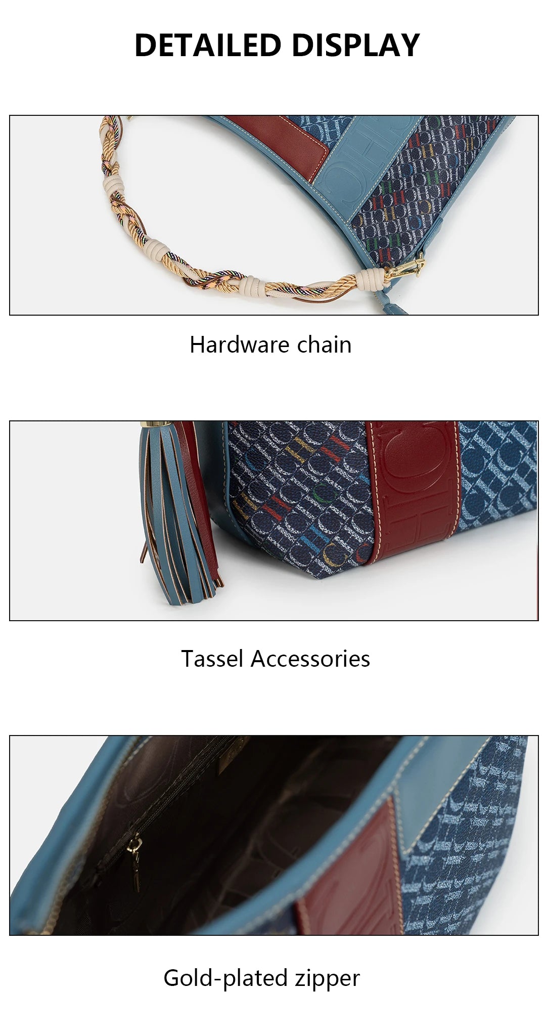 CHCH Women's Tote Bag 2025 New Splicing Design Dual purpose Shoulder Bag Large Capacity Commuter Women's Bag