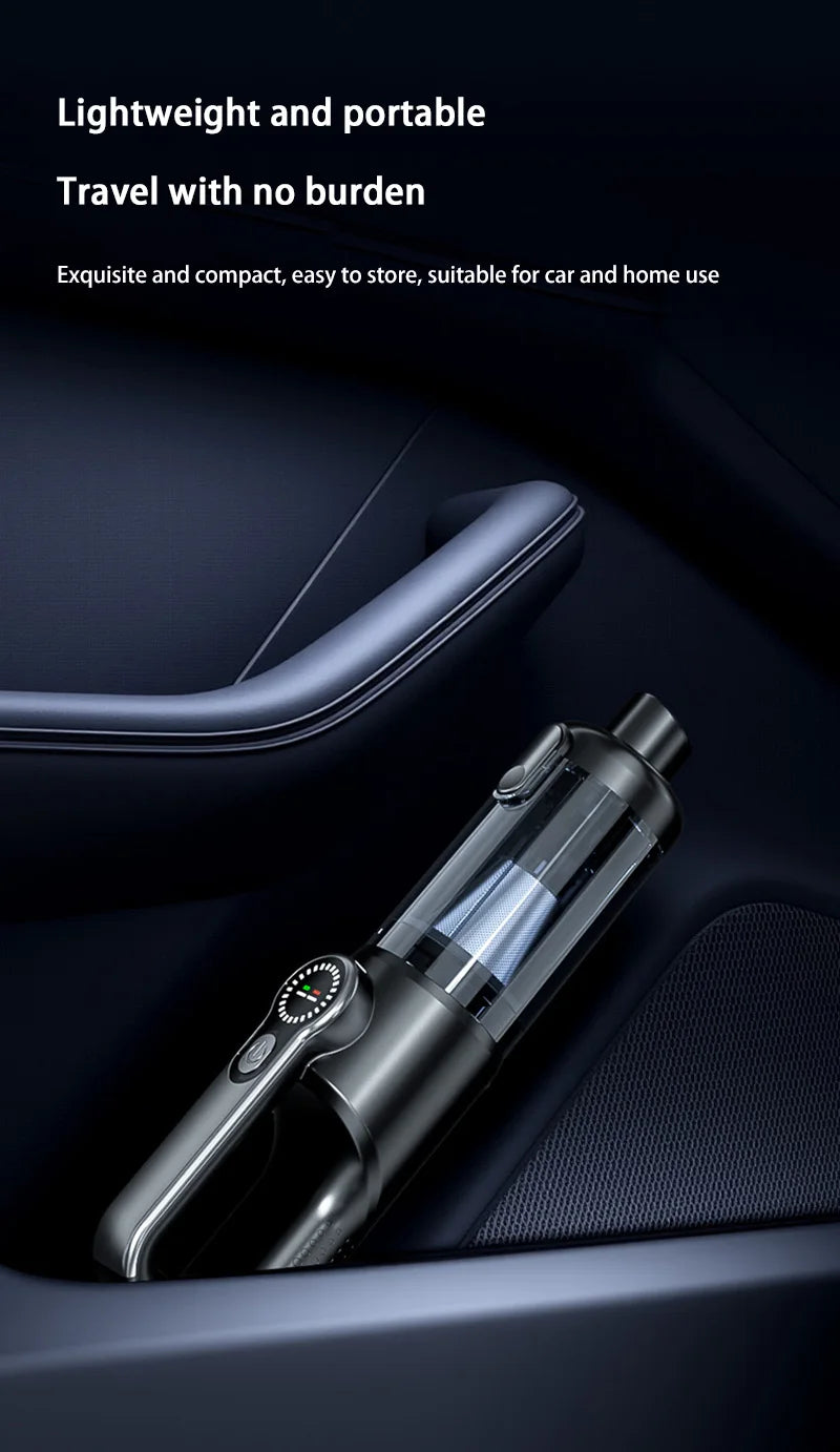 Wireless Car Vacuum Cleaner – One-Button Dust Dump, High Power Large Suction Mini Handheld