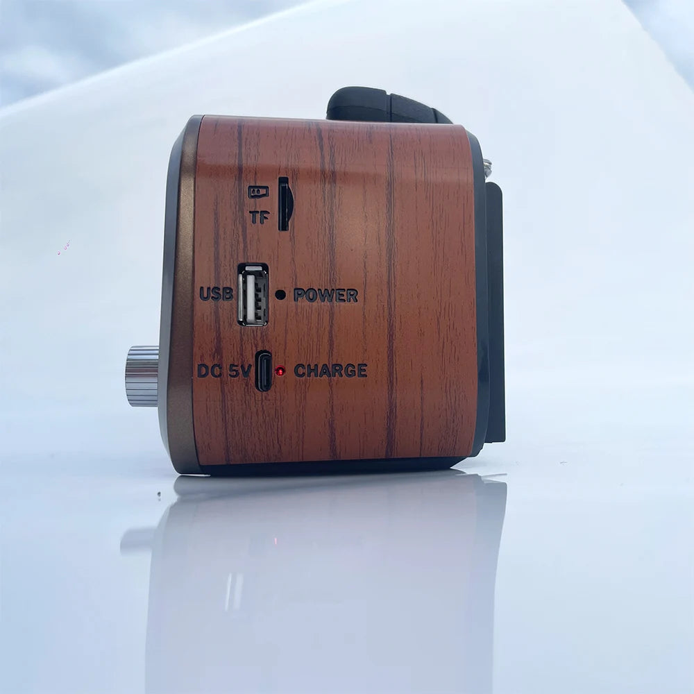 Portable Vintage Retro Radio — AM/FM/SW, Bluetooth, Solar & Battery Powered with Phone Stand